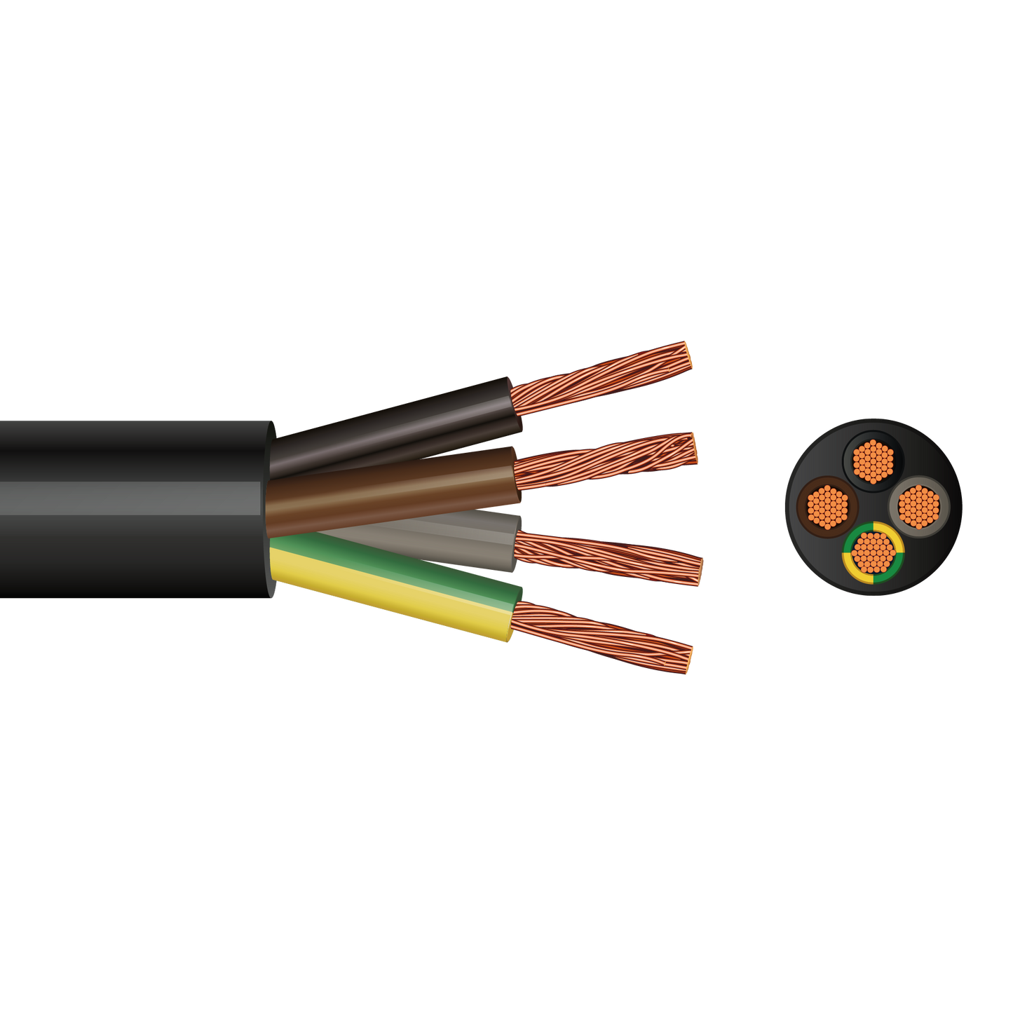 Pitacs 3184Y 4 Core Round Flex Cable