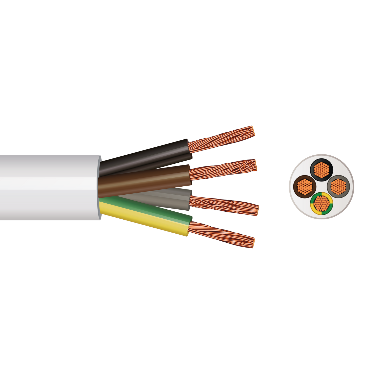 Pitacs 3184Y 4 Core Round Flex Cable