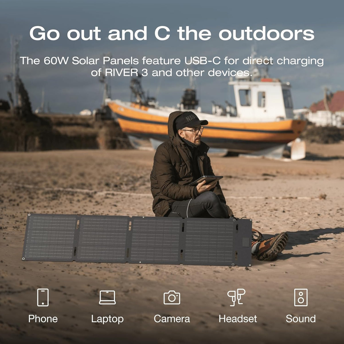 EcoFlow 60W Portable USB-C Solar Panel