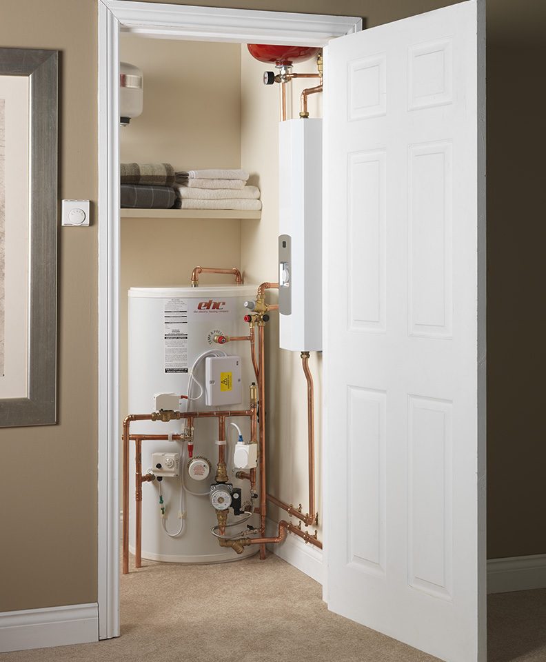 EHC Slim Jim Electric Flow Boiler and Neptune Cylinder Pack