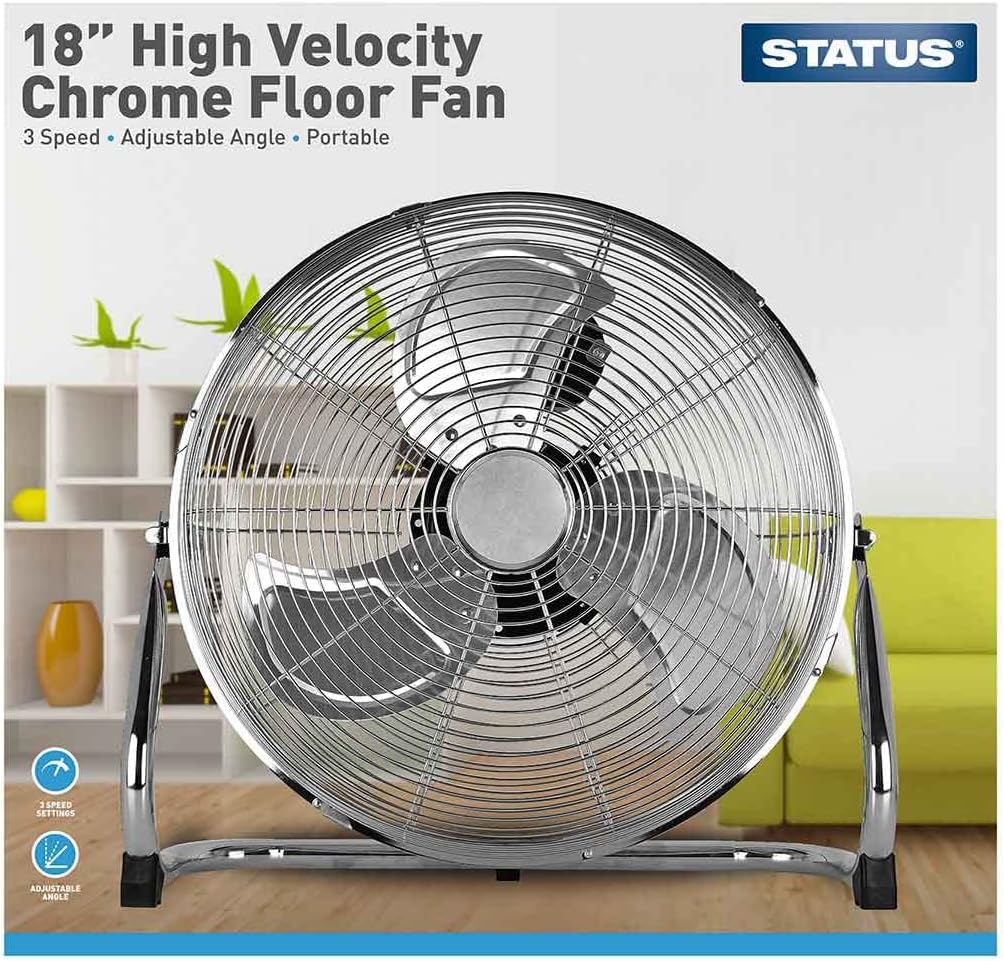 Status 18" Power Floor Fan Chrome