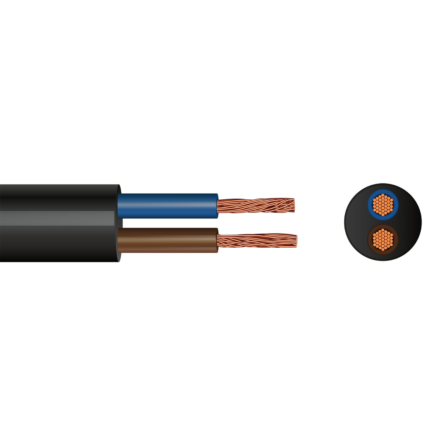 Pitacs 2182Y 2 Core Round Flex Cable