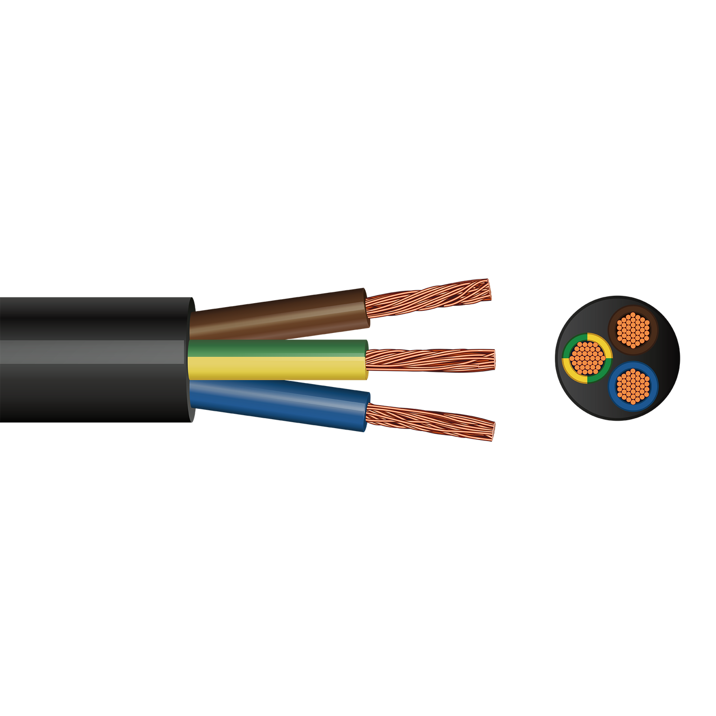 Pitacs 2183Y 3 Core Round Flex Cable