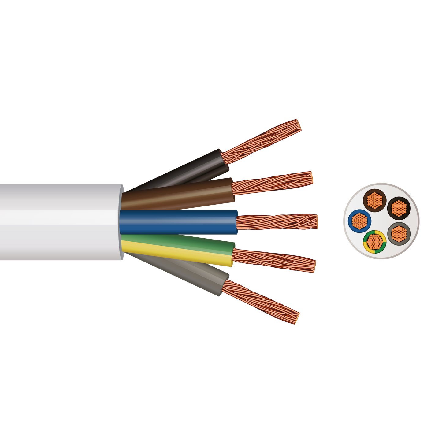 Pitacs 3095Y 5 Core Heat Resistant Flex Cable