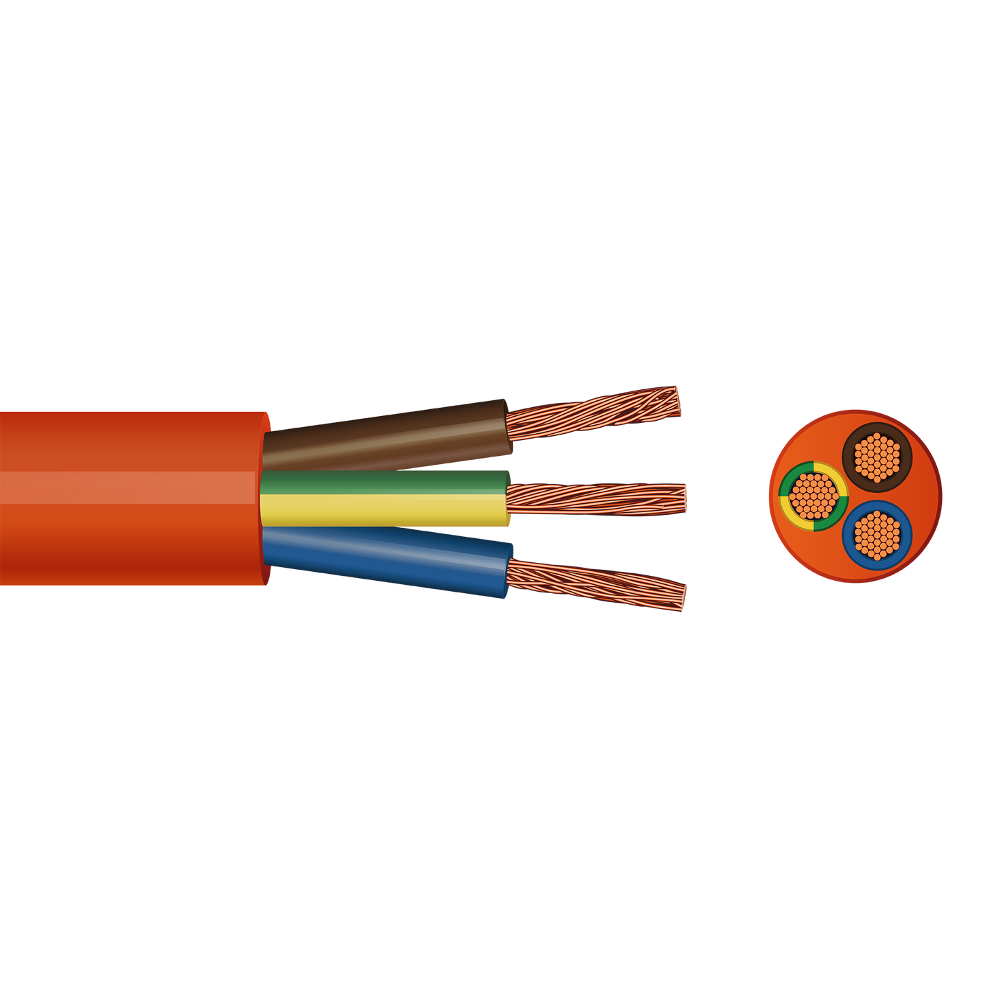 Pitacs 3183Y 3 Core Round Flex Cable
