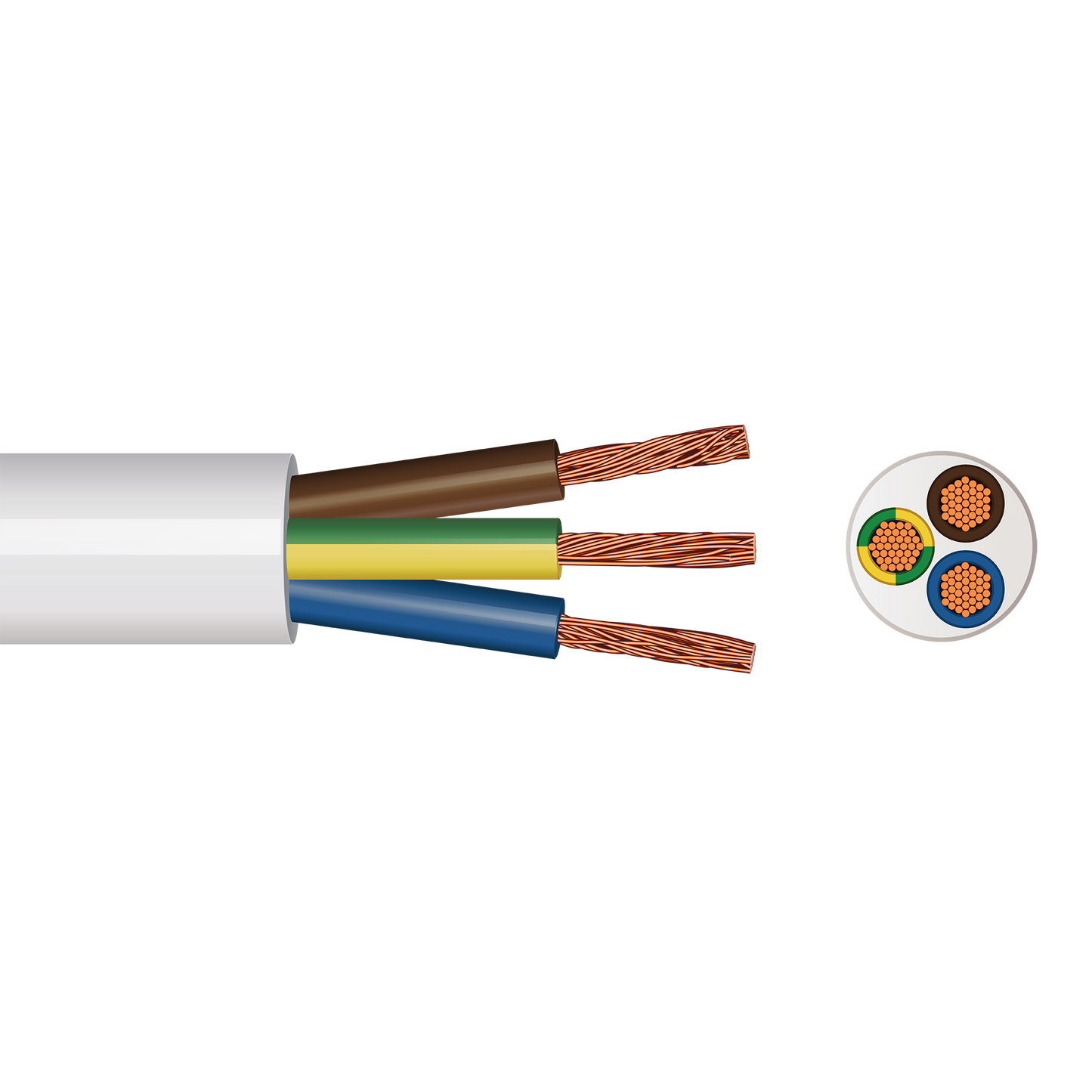 Pitacs 3183Y 3 Core Round Flex Cable