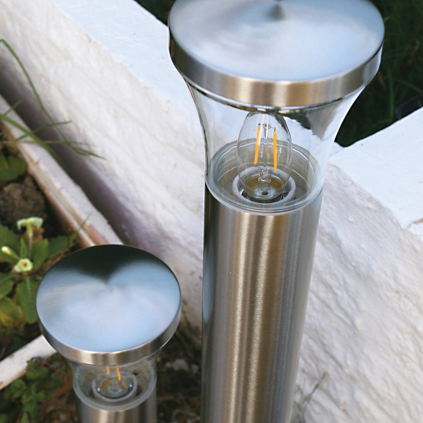 TIME LED Landscape Stainless Steel E27 Garden Bollard Light Fitting