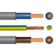 Pitacs Flexi Meter Tail Pack 25mm² x 1m: 6181Y Double Insulated Flexi 19 Stranded (Grey with Brown) and (Grey with Blue) plus 6491X Single Core (Green/Yellow)