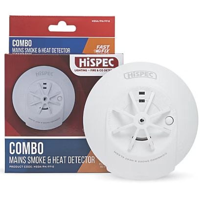 HiSPEC Combo Fast Fix Mains Smoke & Heat Detector
