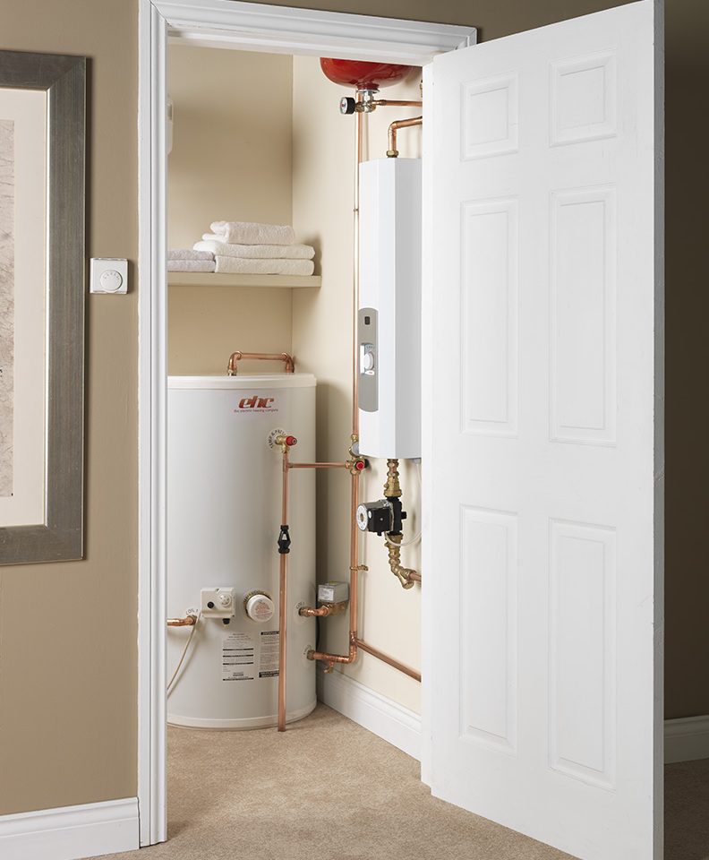 EHC Slim Jim Electric Flow Boiler and Neptune Cylinder Pack