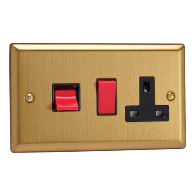 Varilight 45A Cooker Panel with 13A Double Pole Switched Socket Outlet