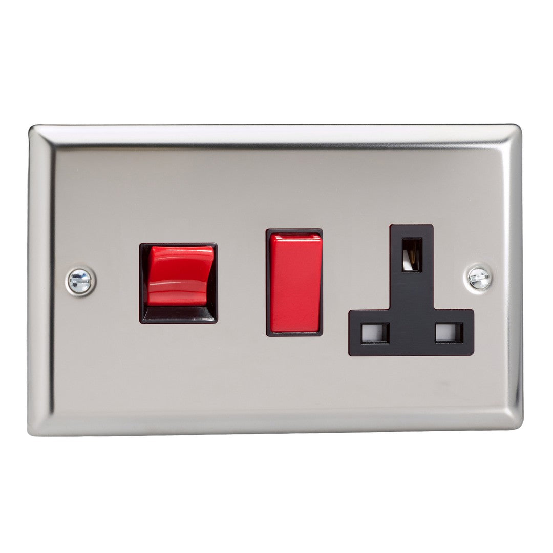 Varilight 45A Cooker Panel with 13A Double Pole Switched Socket Outlet