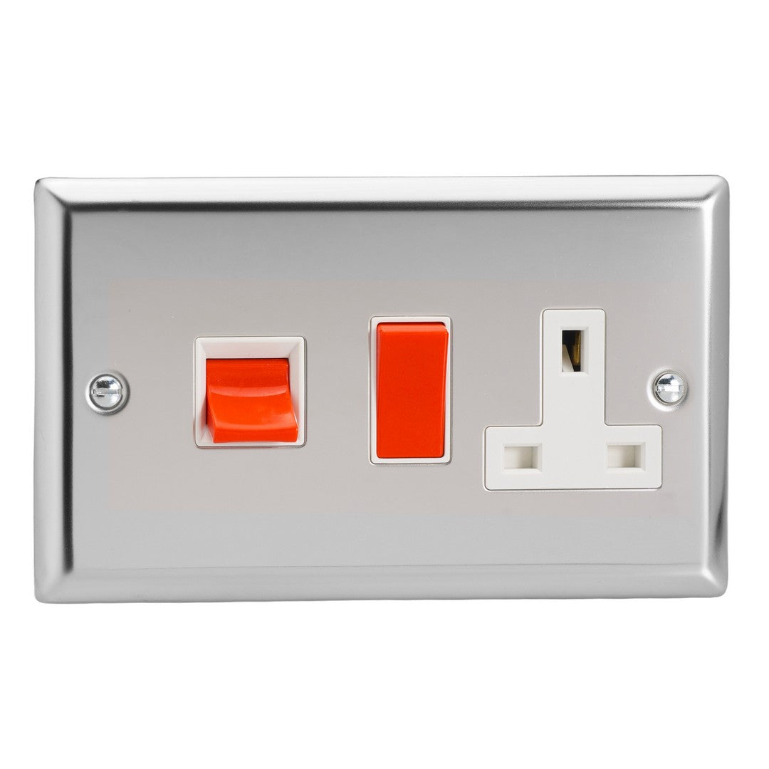 Varilight 45A Cooker Panel with 13A Double Pole Switched Socket Outlet