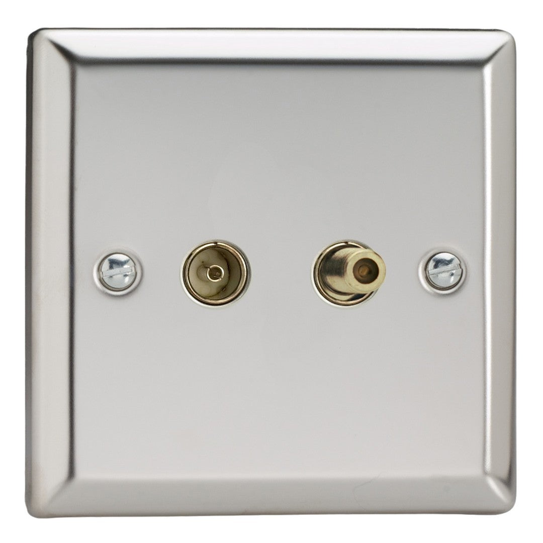 Varilight Co-Axial TV Socket with F-Type Satellite
