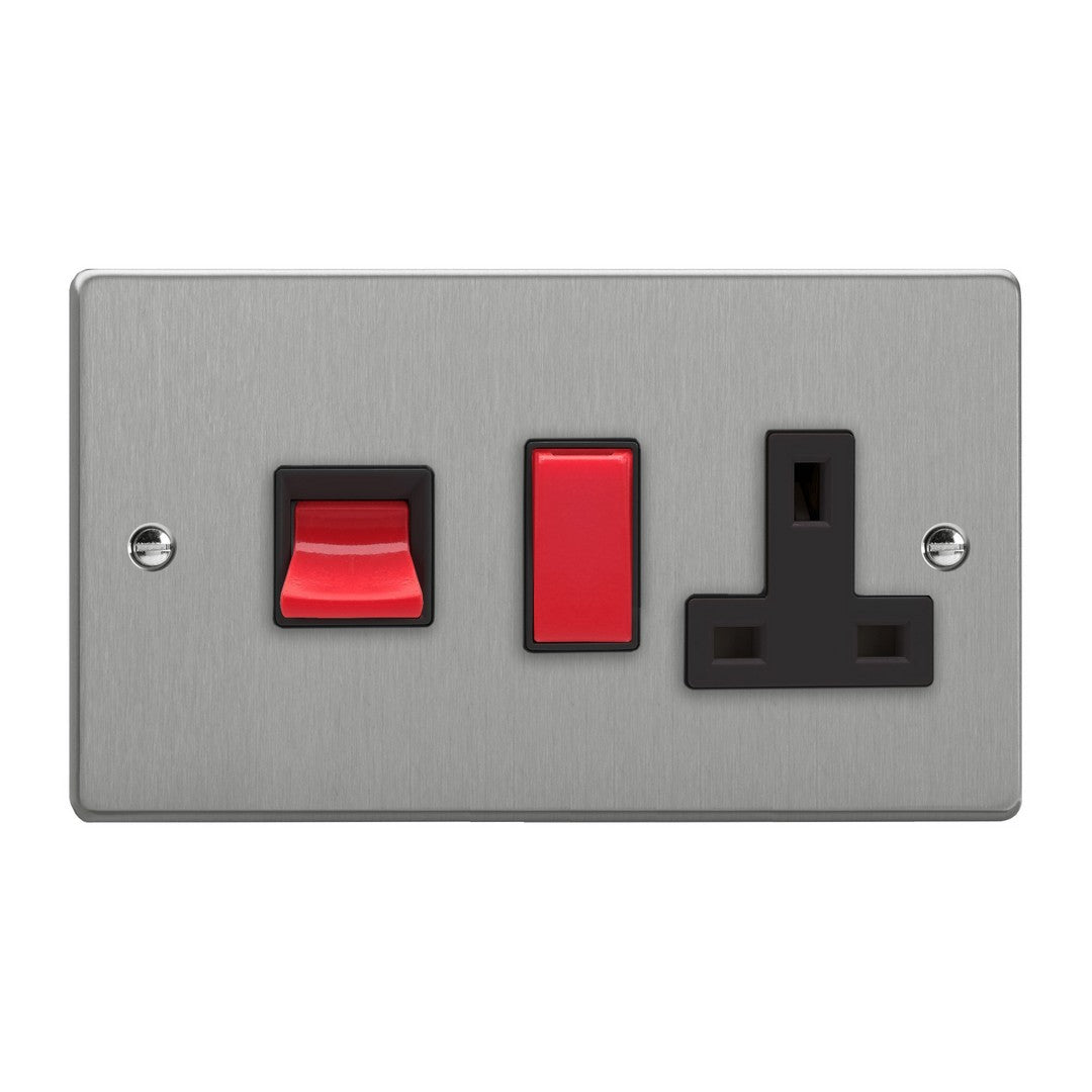 Varilight Essential 45A Cooker Panel with 13A Double Pole Switched Socket Outlet