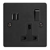 Varilight Essential 13A Switched Socket with 2 x 17W Shared USB A Charging Ports