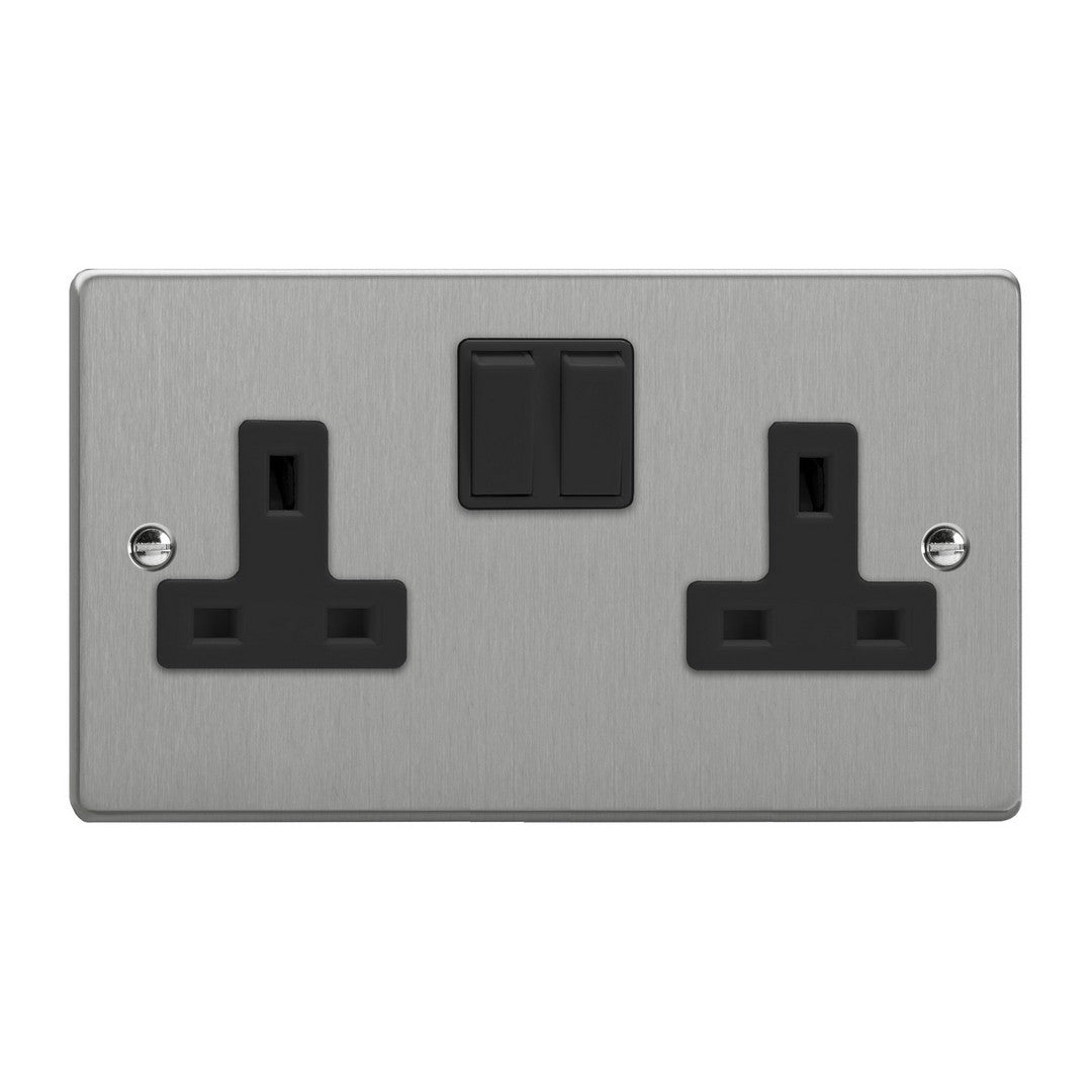Varilight Essential 13A Double Pole Switched Socket