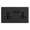 Varilight Essential 13A Unswitched Socket with 2 x 12W Shared USB A Charging Ports