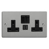 Varilight Essential Double Socket with 2 x 12W Shared USB A Charging Ports