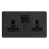 Varilight Essential Double Socket with 2 x 12W Shared USB A Charging Ports
