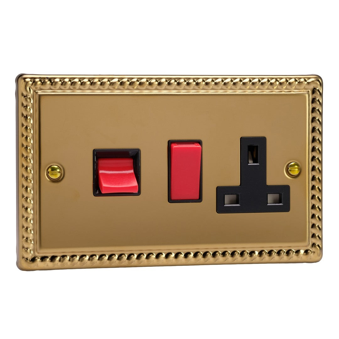 Varilight 45A Cooker Panel with 13A Double Pole Switched Socket Outlet