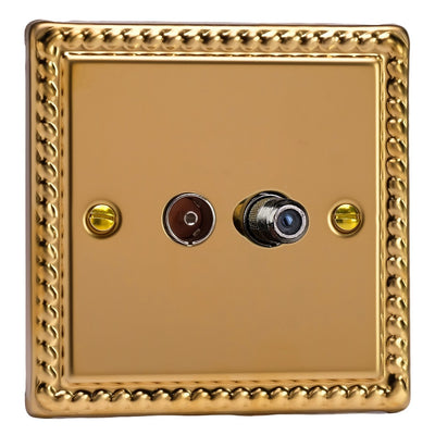 Varilight Co-Axial TV Socket with F-Type Satellite