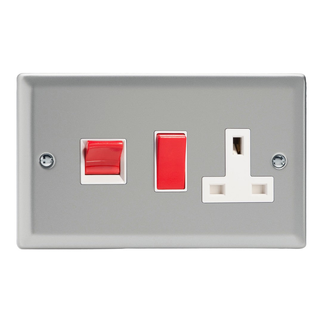 Varilight 45A Cooker Panel with 13A Double Pole Switched Socket Outlet