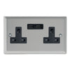 Varilight 13A Unswitched Socket with 2 x 12W Shared USB A Charging Ports