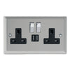 Varilight Double Socket with 2 x 12W Shared USB A Charging Ports