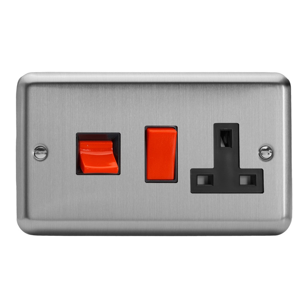 Varilight 45A Cooker Panel with 13A Double Pole Switched Socket Outlet