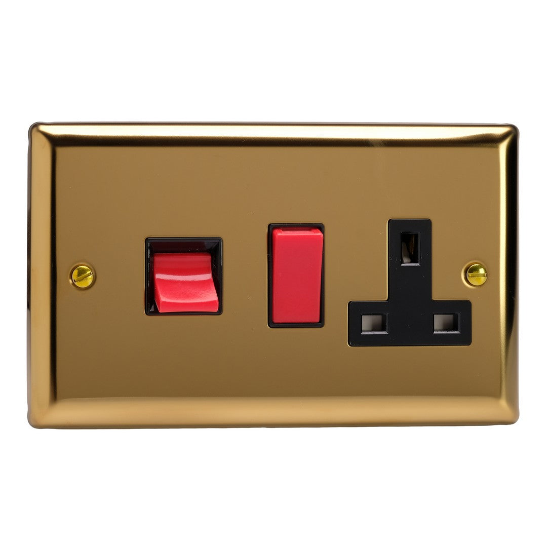 Varilight 45A Cooker Panel with 13A Double Pole Switched Socket Outlet