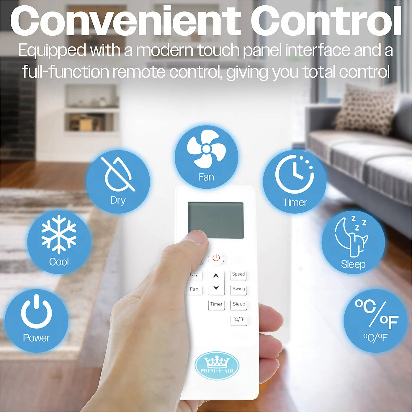 Prem-i-Air Portable Air Conditioning Unit White 12,000BTU Wifi Control